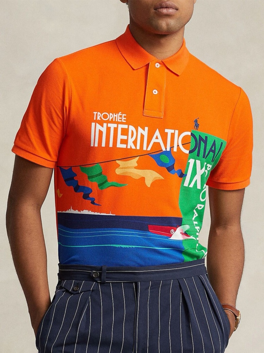 NWT Polo Ralph Lauren Classic Fit Mesh Graphic Polo Shirt, Size M